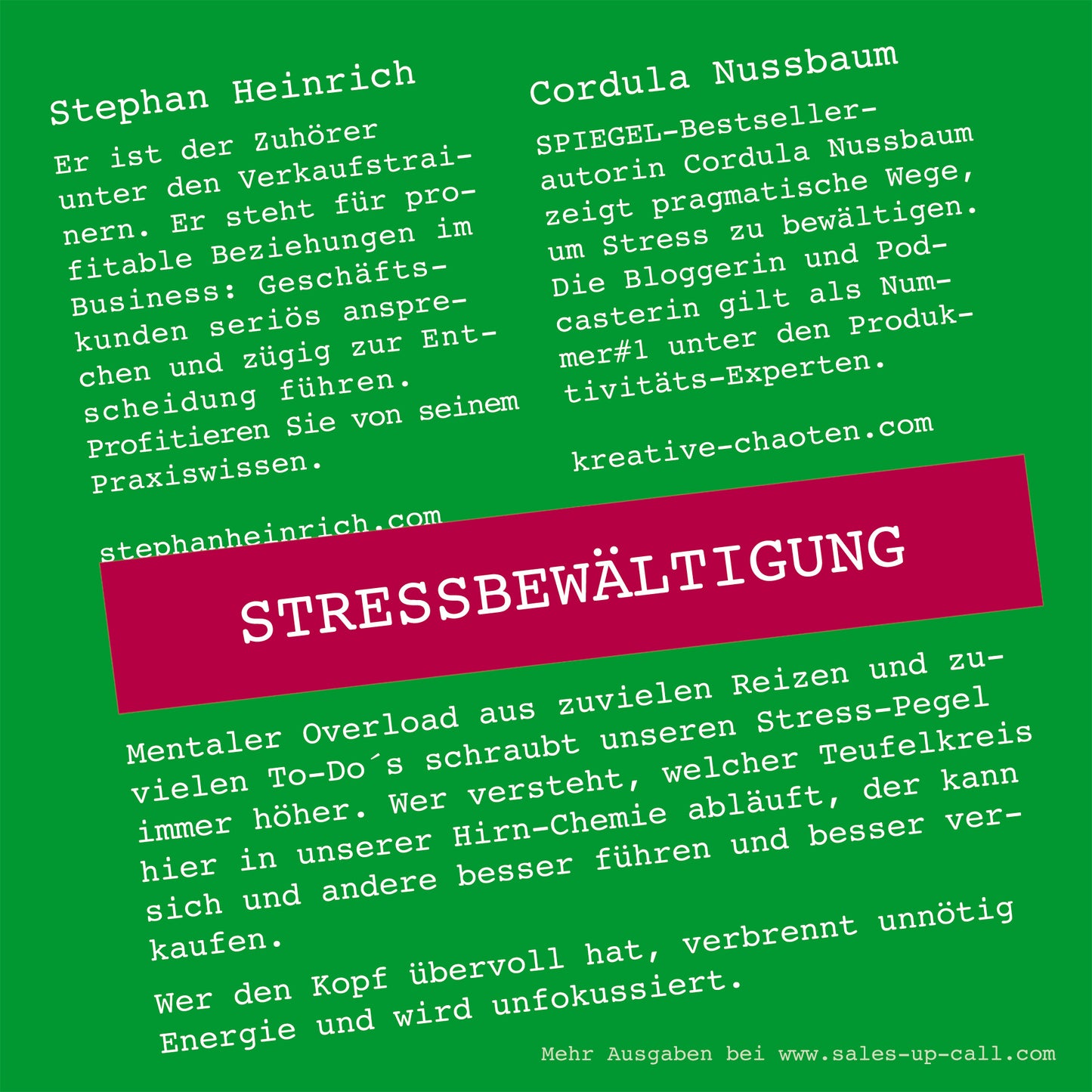 Stressbewältigung – Sales-up-Call