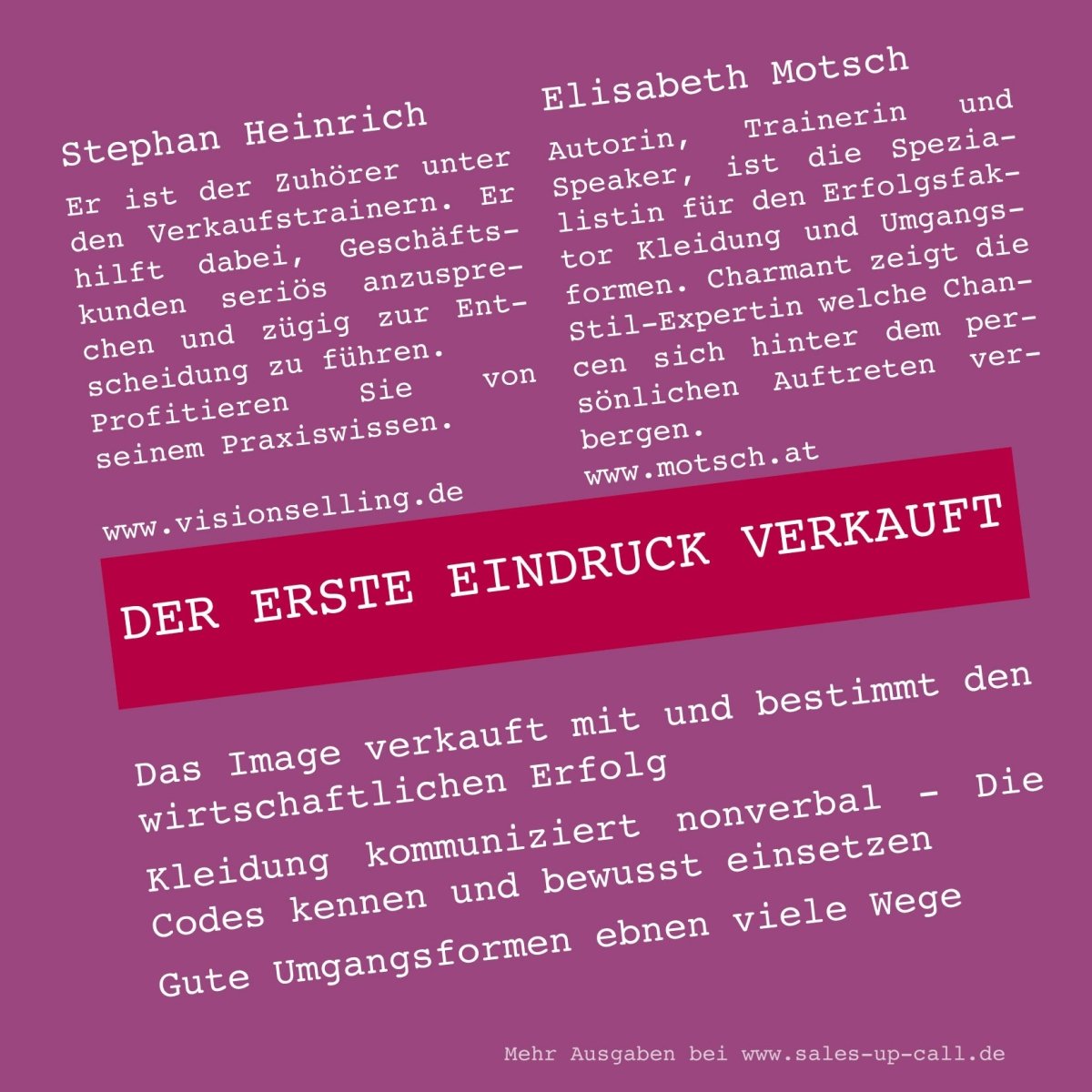Auftreten und Stil - Sales-up-Call - Stephan Heinrich