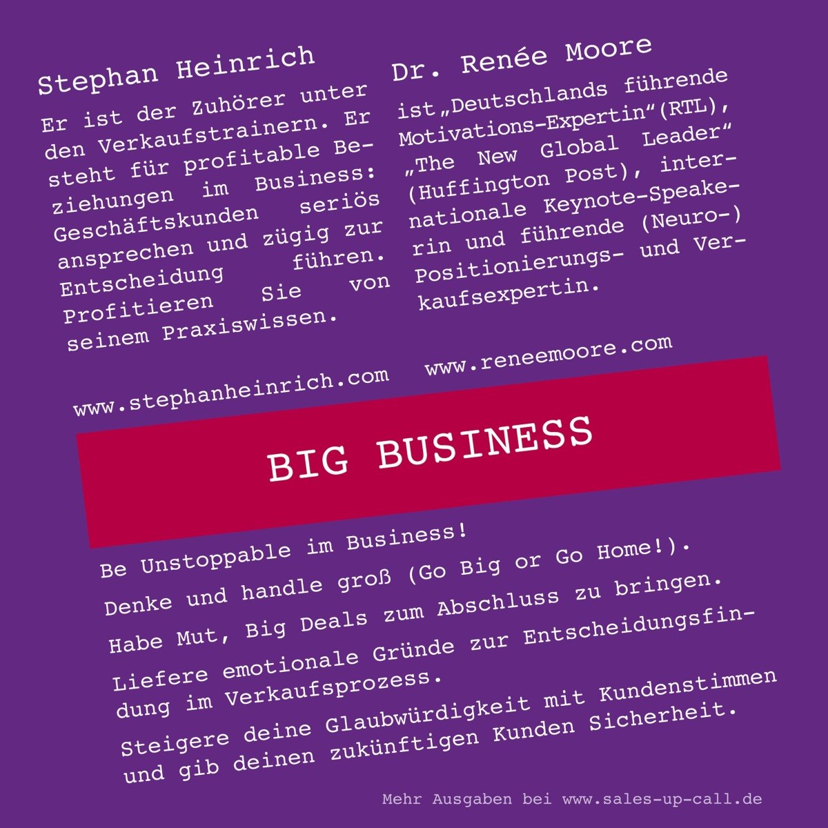 Big Business - Sales-up-Call - Stephan Heinrich