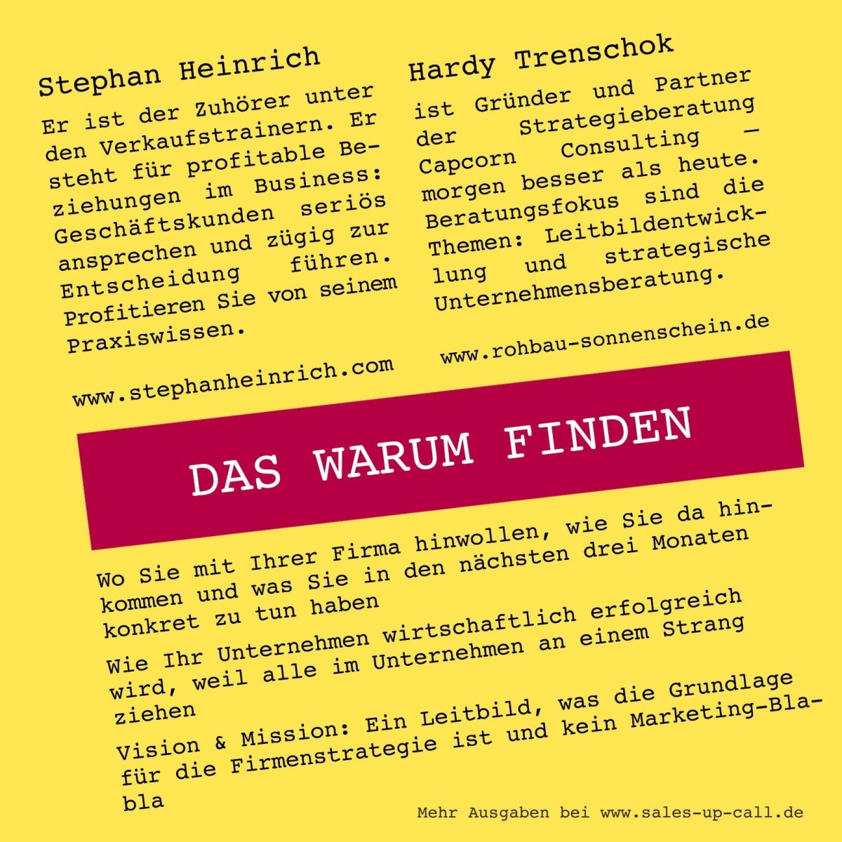Das Warum finden - Sales-up-Call - Stephan Heinrich