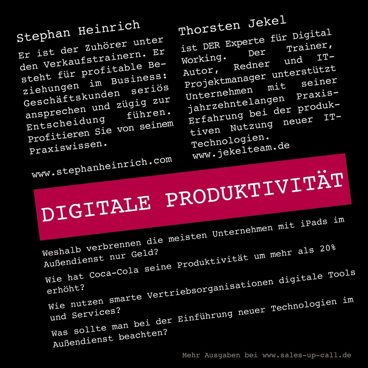 Digitale Produktivität - Sales-up-Call - Stephan Heinrich