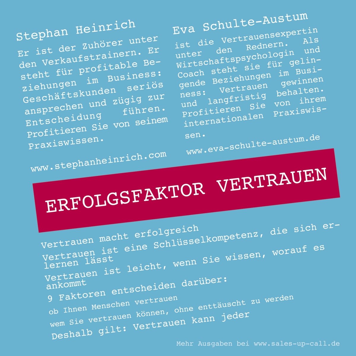 Erfolgsfaktor Vertrauen - Sales-up-Call - Stephan Heinrich