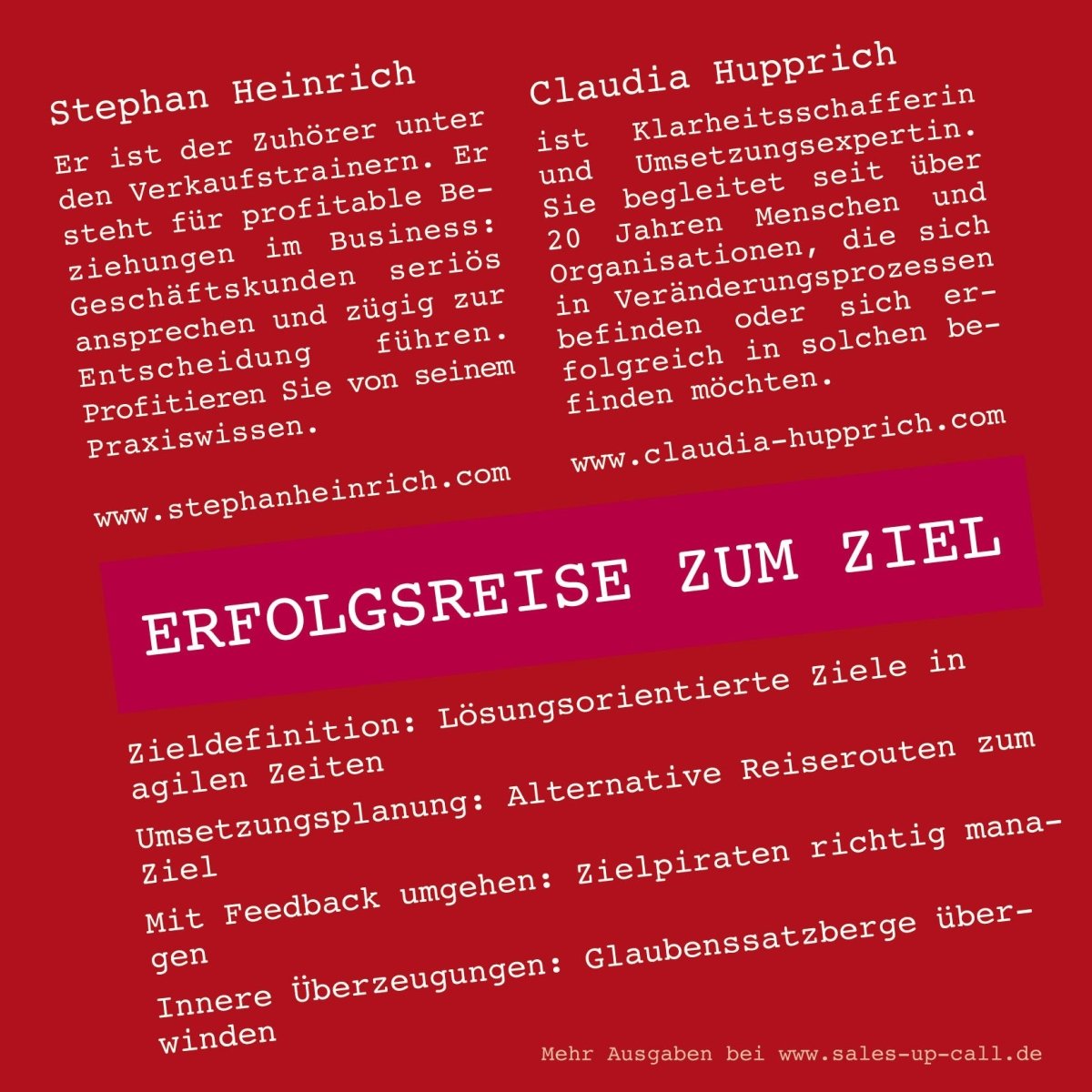 Erfolgsreise zum Ziel - Sales-up-Call - Stephan Heinrich