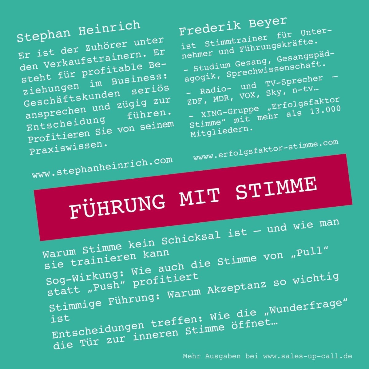 Führung mit Stimme - Sales-up-Call - Stephan Heinrich