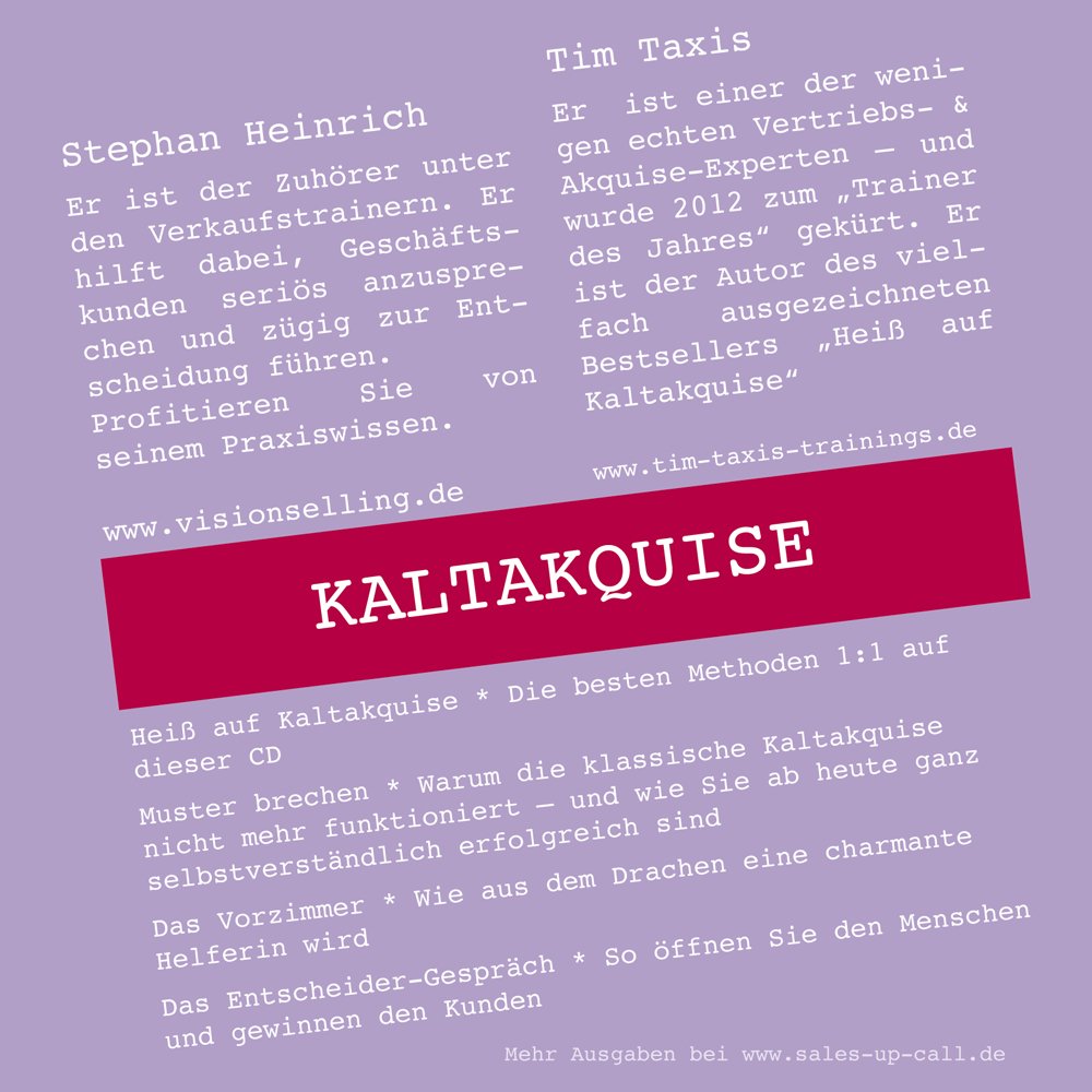 Kaltakquisition - Sales-up-Call - Stephan Heinrich