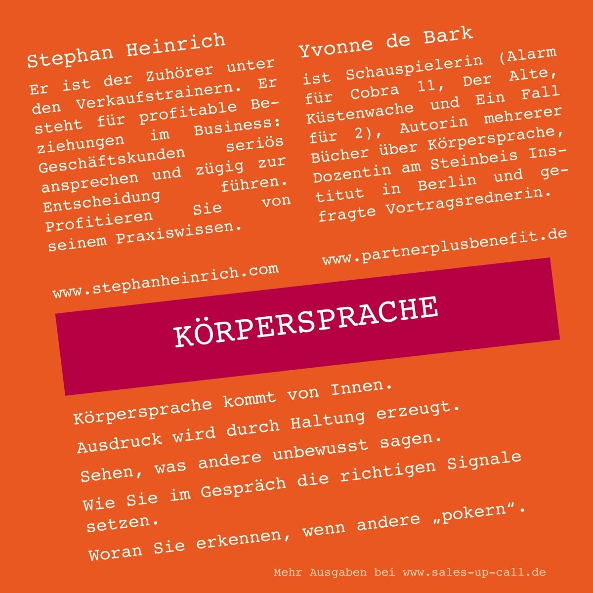 Körpersprache - Sales-up-Call - Stephan Heinrich