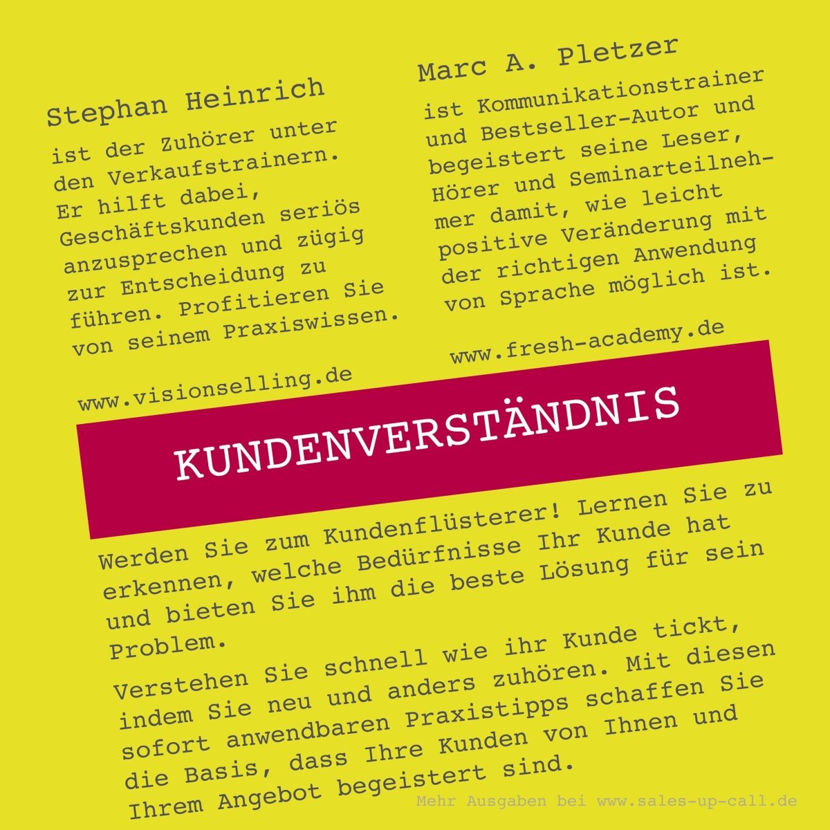 Kunden-Verständnis - Sales-up-Call - Stephan Heinrich