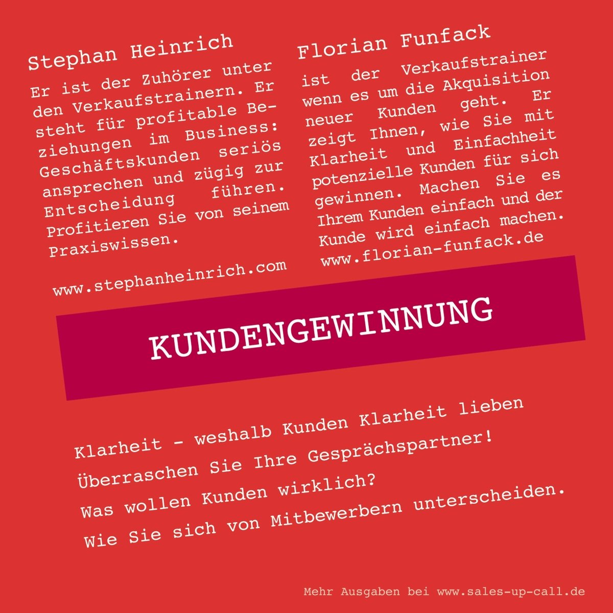 Kundengewinnung - Sales-up-Call - Stephan Heinrich