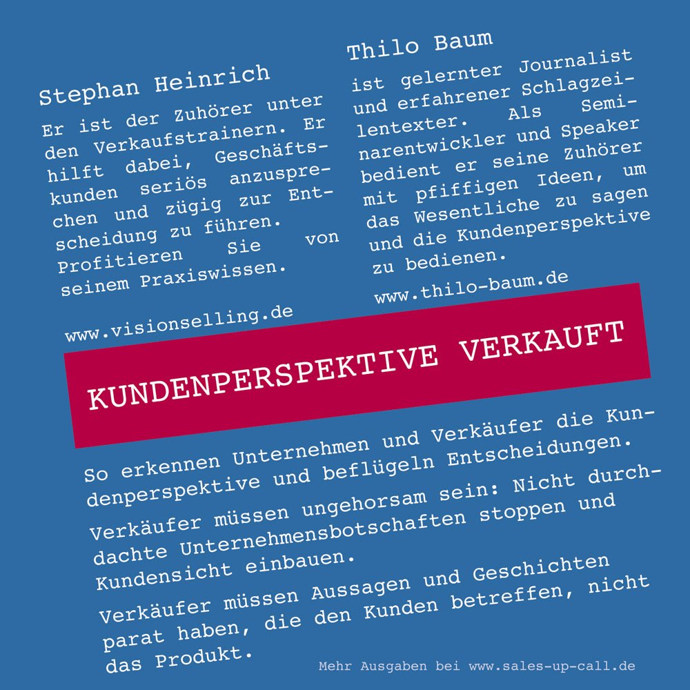Kundenperspektive verkauft - Sales-up-Call - Stephan Heinrich
