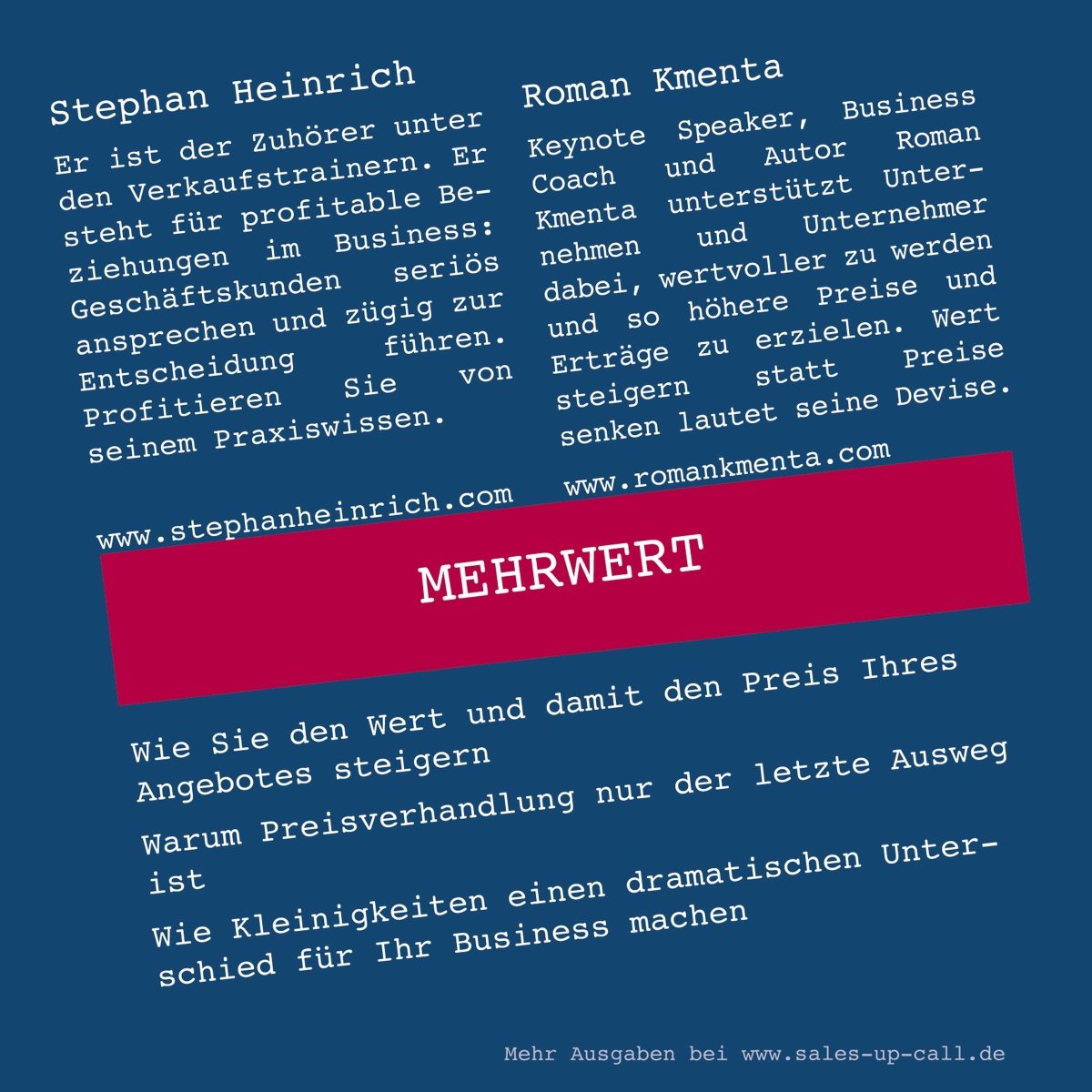 Mehrwert - Sales-up-Call - Stephan Heinrich
