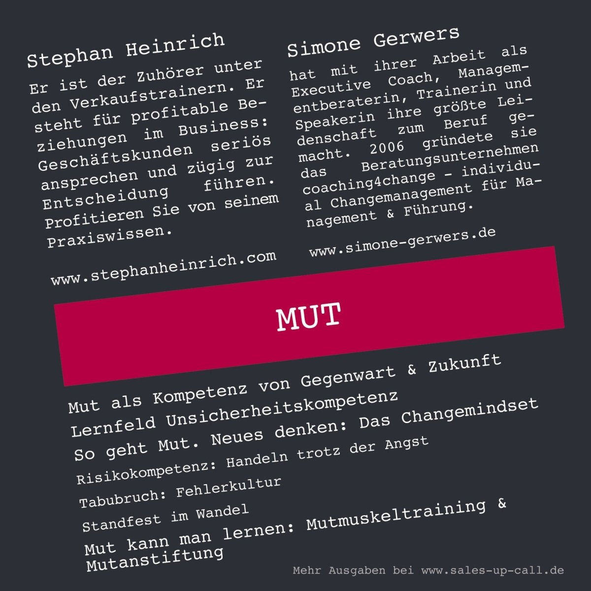 Mut - Sales-up-Call - Stephan Heinrich