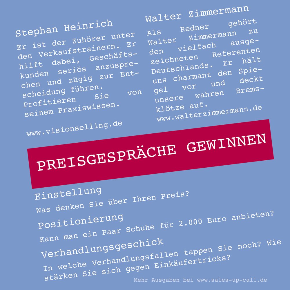 Preisgespräche gewinnen - Sales-up-Call - Stephan Heinrich