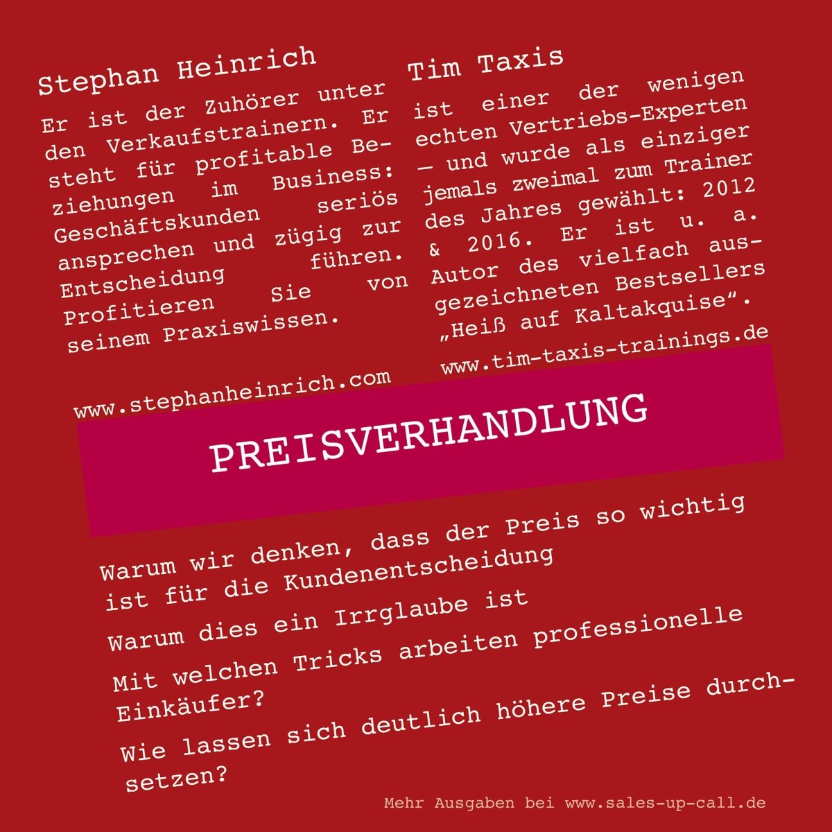 Preisverhandlung - Sales-up-Call - Stephan Heinrich