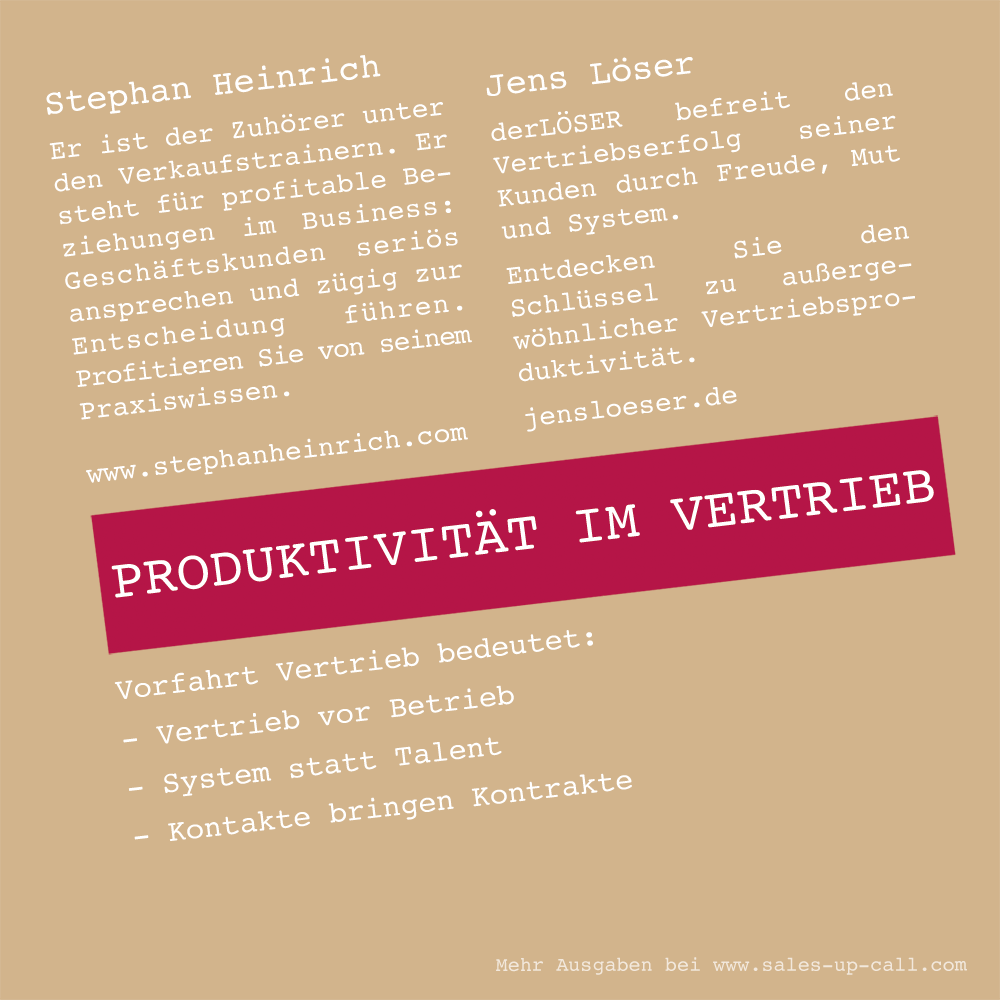 Produktivität im Vertrieb – Sales-up-Call