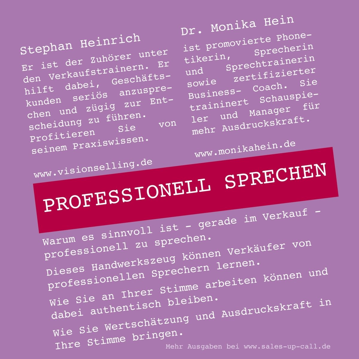 Professionell sprechen - Sales-up-Call - Stephan Heinrich