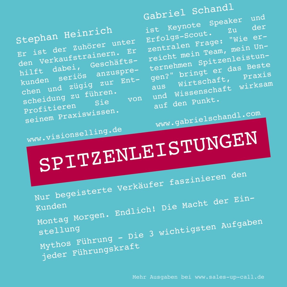Spitzenleistungen - Sales-up-Call - Stephan Heinrich