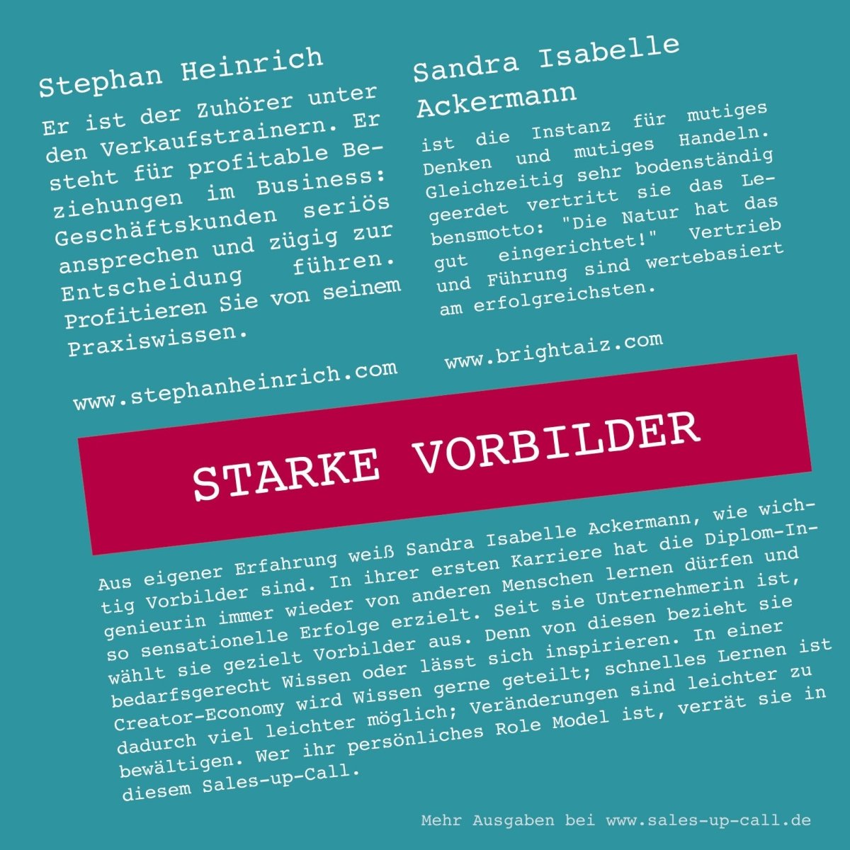 Starke Vorbilder - Sales-up-Call