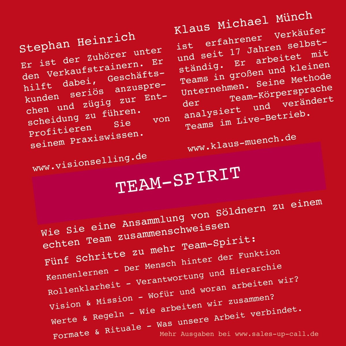 Team-Spirit - Sales-up-Call - Stephan Heinrich