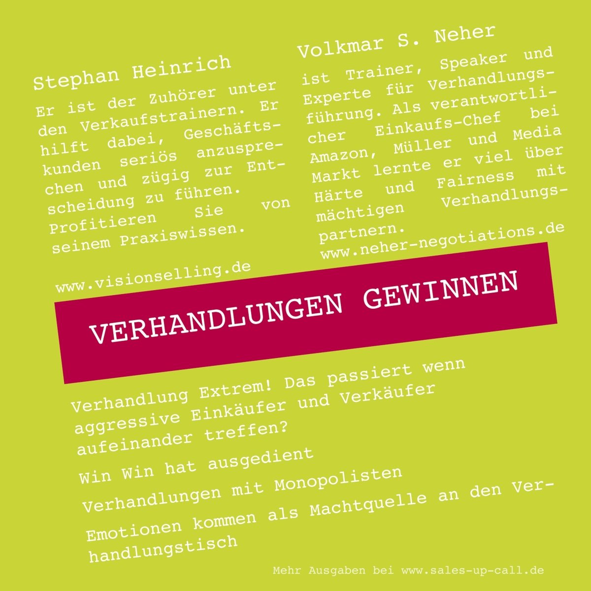 Verhandlungen gewinnen - Sales-up-Call - Stephan Heinrich