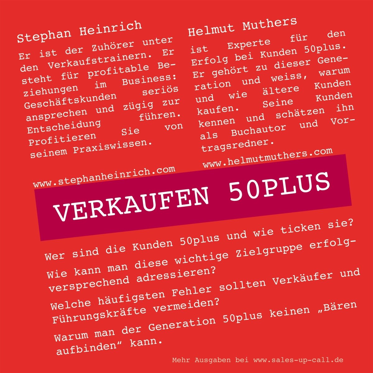 Verkaufen 50plus - Sales-up-Call - Stephan Heinrich