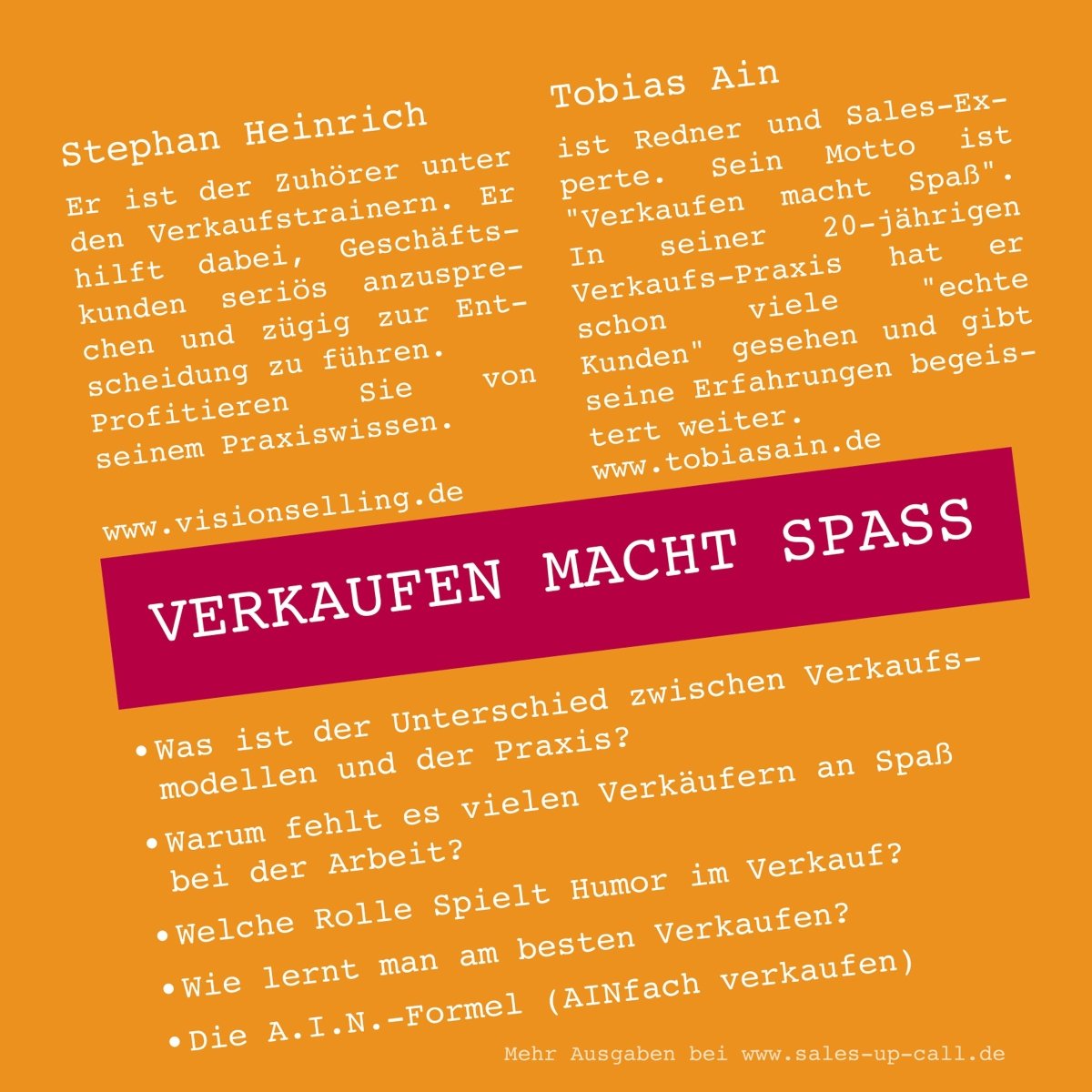 Verkaufen macht Spass - Sales-up-Call - Stephan Heinrich