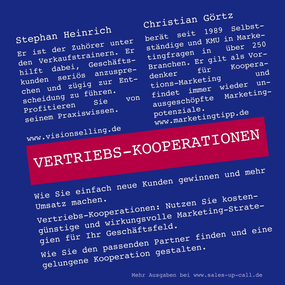 Vertriebs-Kooperationen - Sales-up-Call - Stephan Heinrich