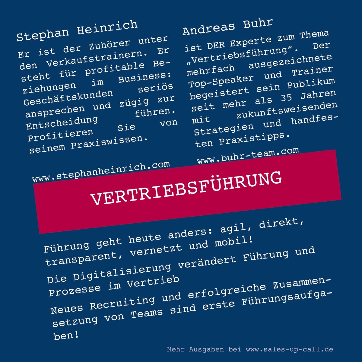 Vertriebsführung - Sales-up-Call - Stephan Heinrich