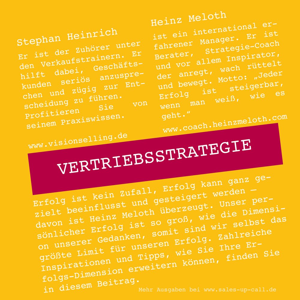 Vertriebsstrategie - Sales-up-Call - Stephan Heinrich