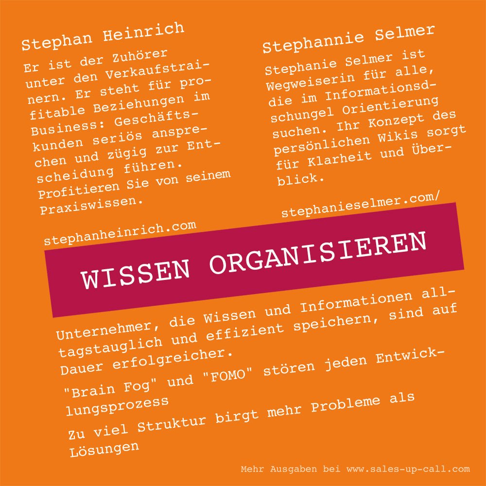 Wissen organisieren – Sales-up-Call