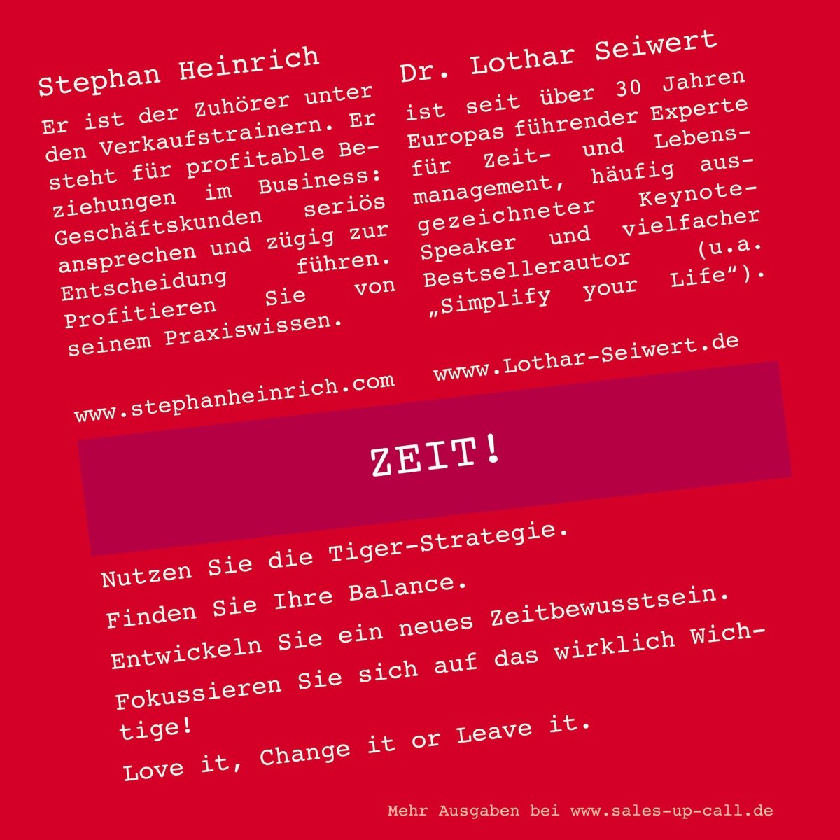 ZEIT! - Sales-up-Call - Stephan Heinrich