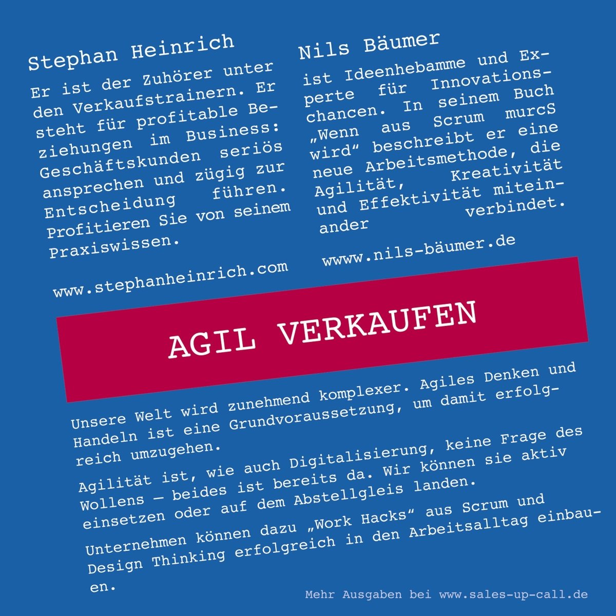 Agil Verkaufen - Sales-up-Call - Stephan Heinrich