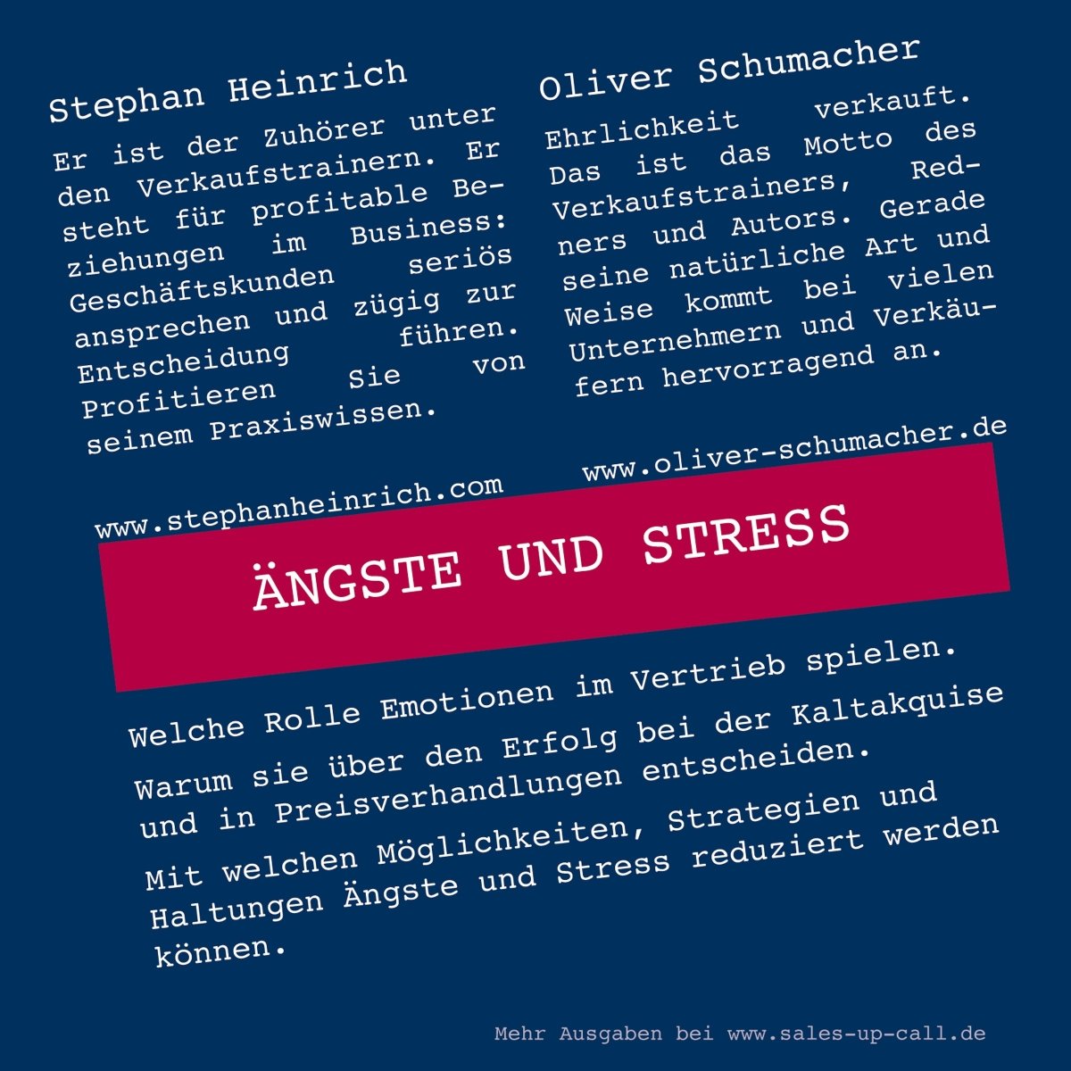 Ängste und Stress - Sales-up-Call - Stephan Heinrich