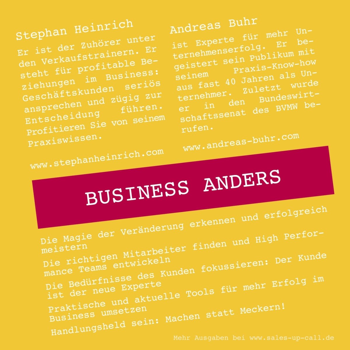 Business anders - Sales-up-Call