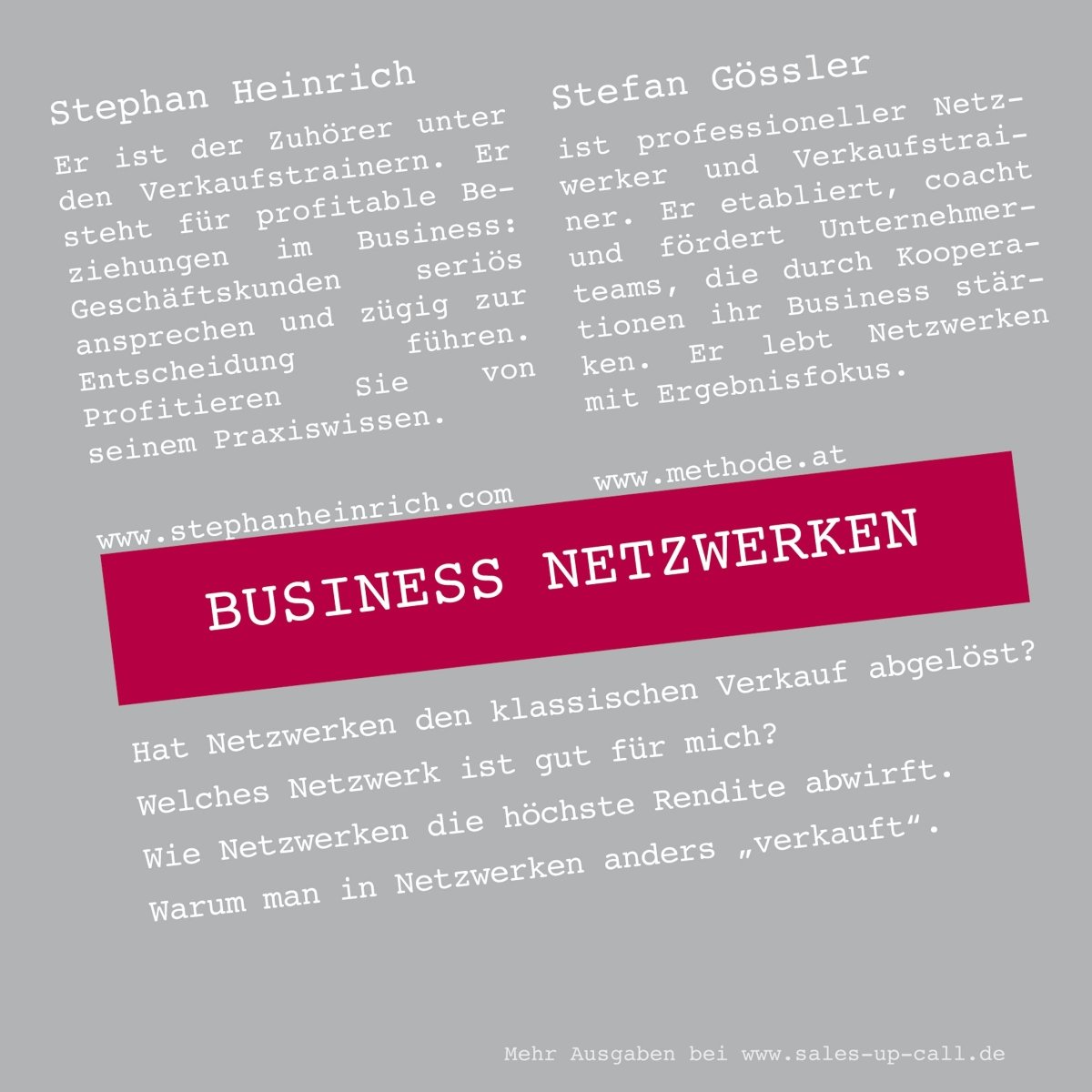 Business Netzwerken - Sales-up-Call - Stephan Heinrich