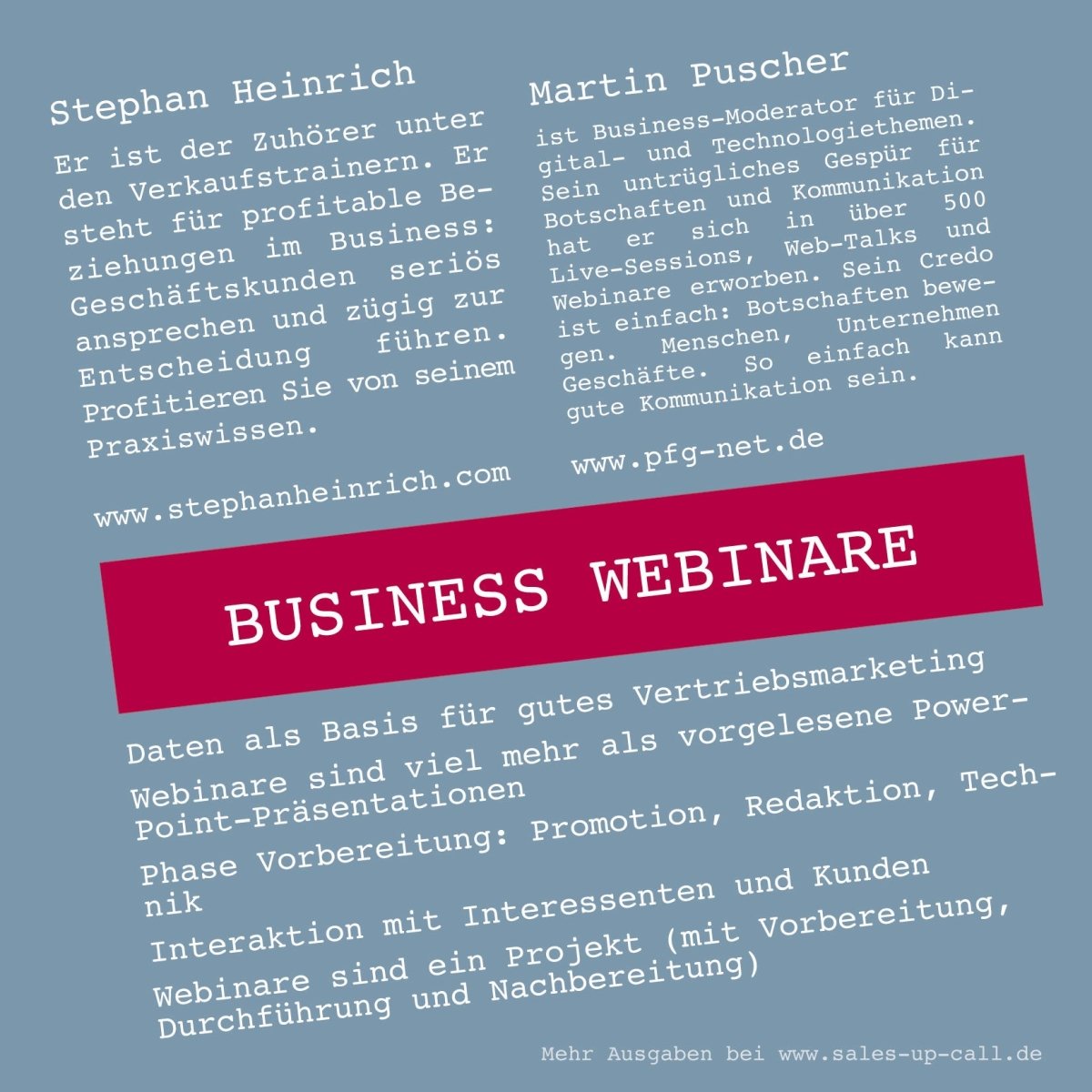 Business Webinare - Sales-up-Call - Stephan Heinrich