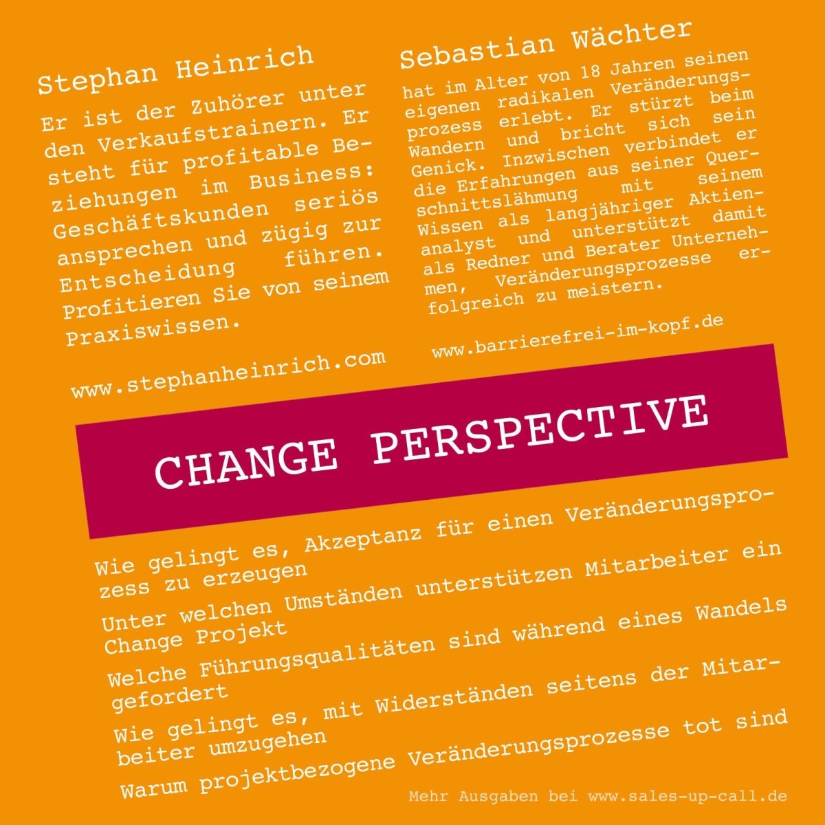 Change Perspective - Sales-up-Call - Stephan Heinrich