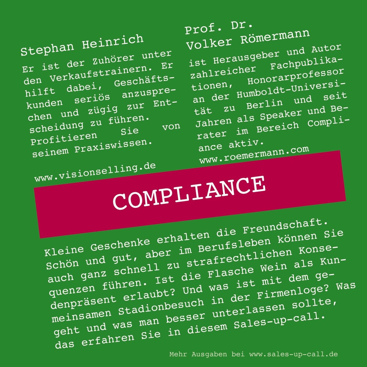 Compliance - Sales-up-Call - Stephan Heinrich