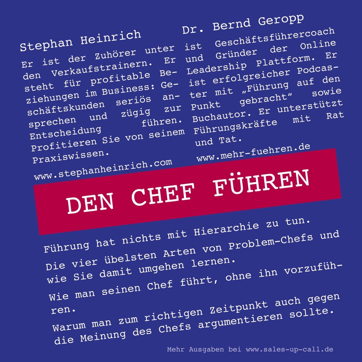 Den Chef führen - Sales-up-Call - Stephan Heinrich