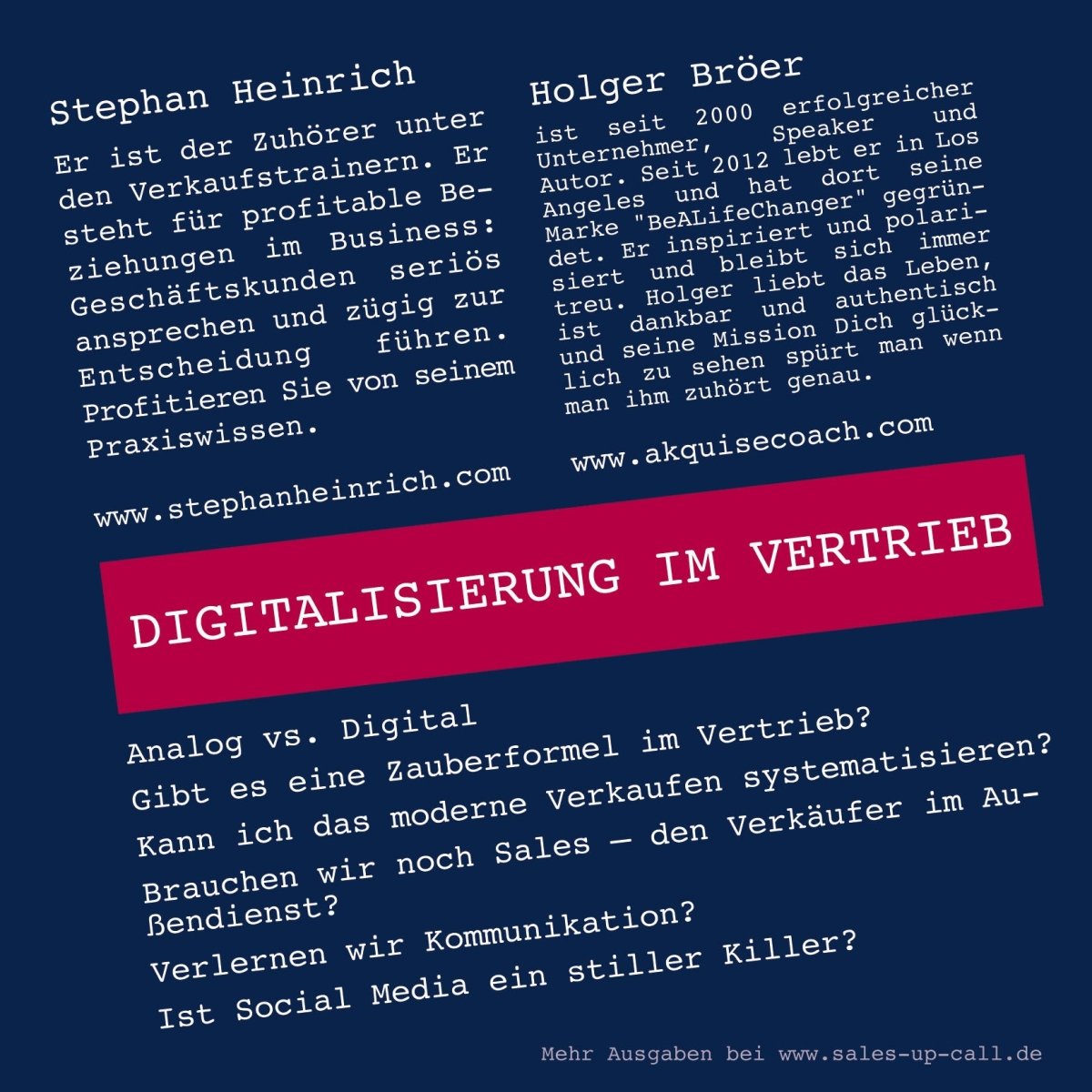 Digitalisierung im Vertrieb - Sales-up-Call - Stephan Heinrich