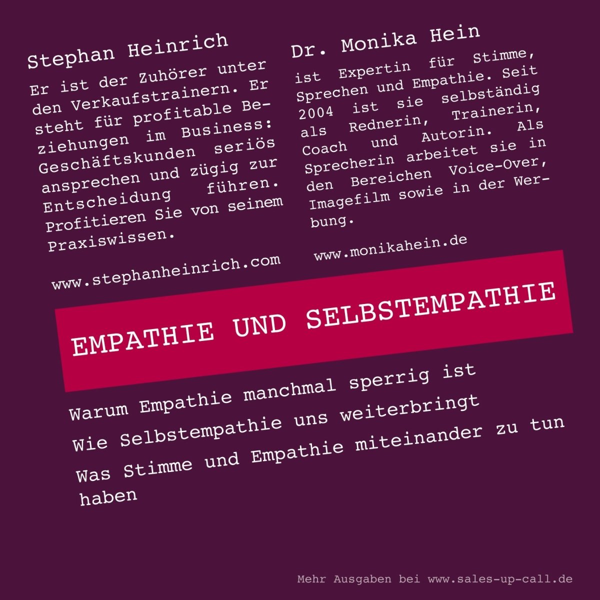 Empathie und Selbstempathie - Sales-up-Call - Stephan Heinrich