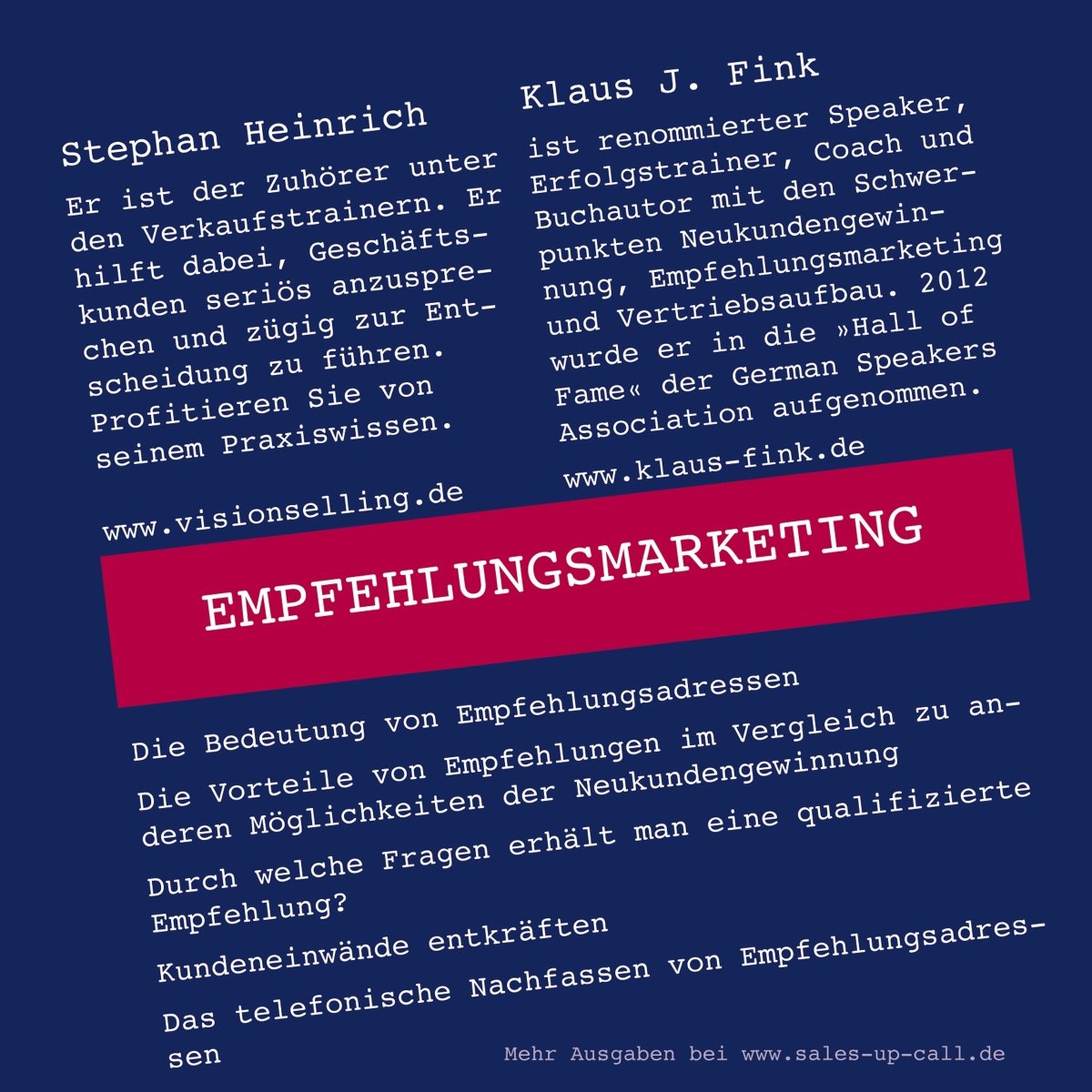 Empfehlungsmarketing - Sales-up-Call - Stephan Heinrich