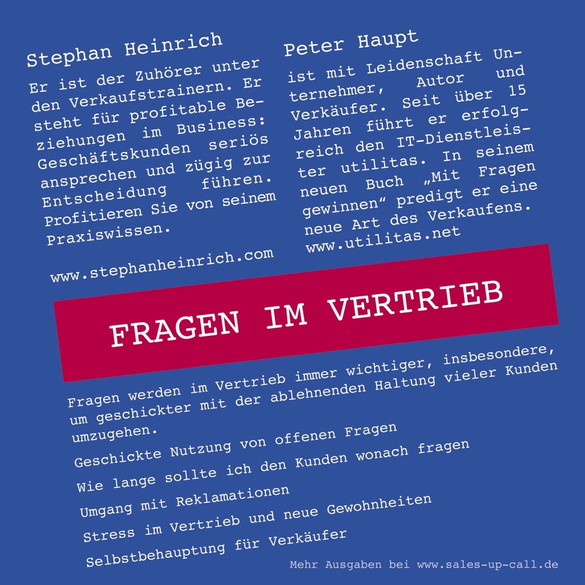 Fragen im Vertrieb - Sales-up-Call - Stephan Heinrich