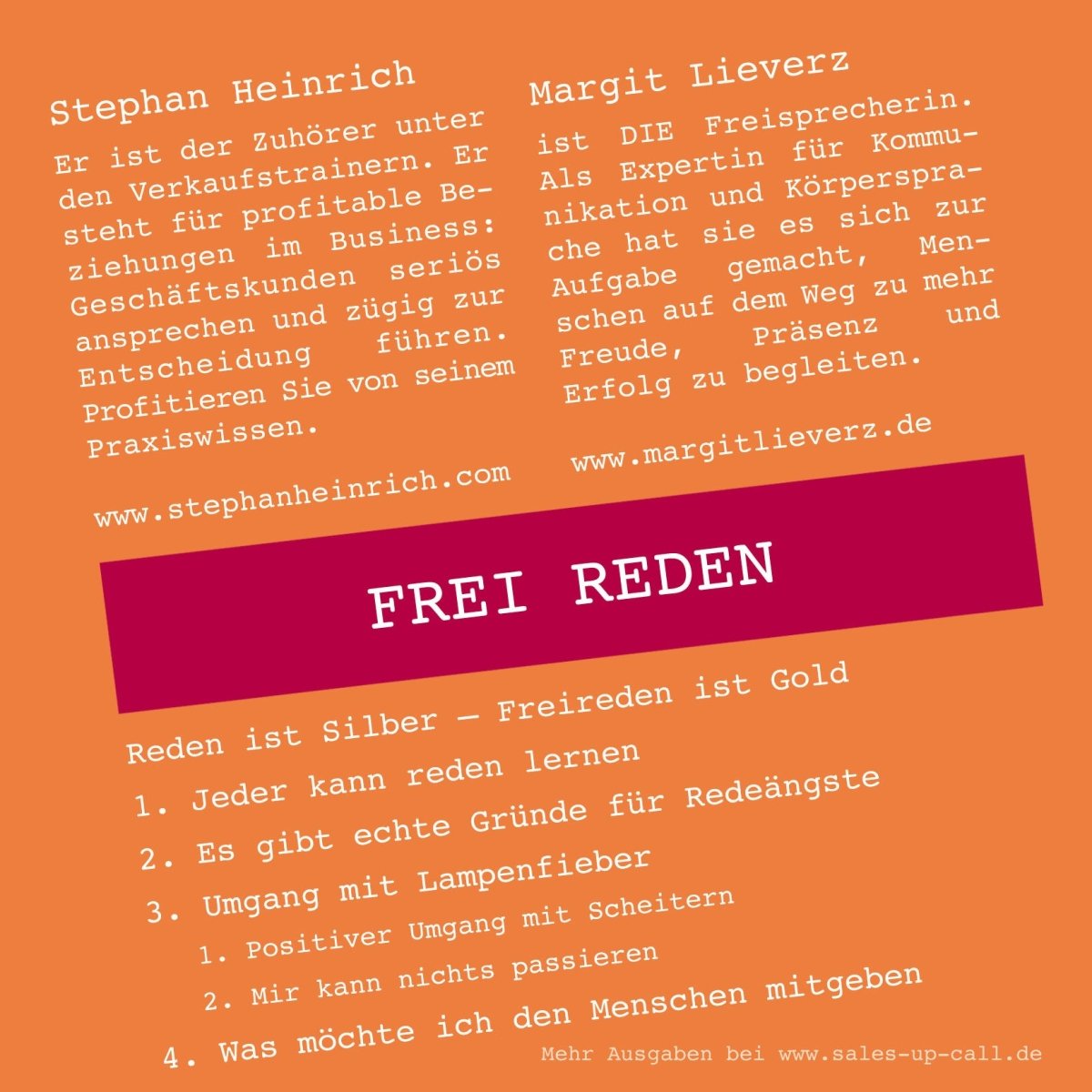 Frei Reden - Sales-up-Call - Stephan Heinrich