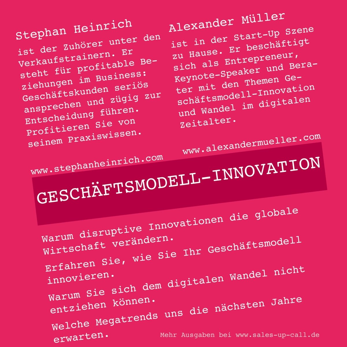 Geschäftsmodell-Innovation - Sales-up-Call - Stephan Heinrich