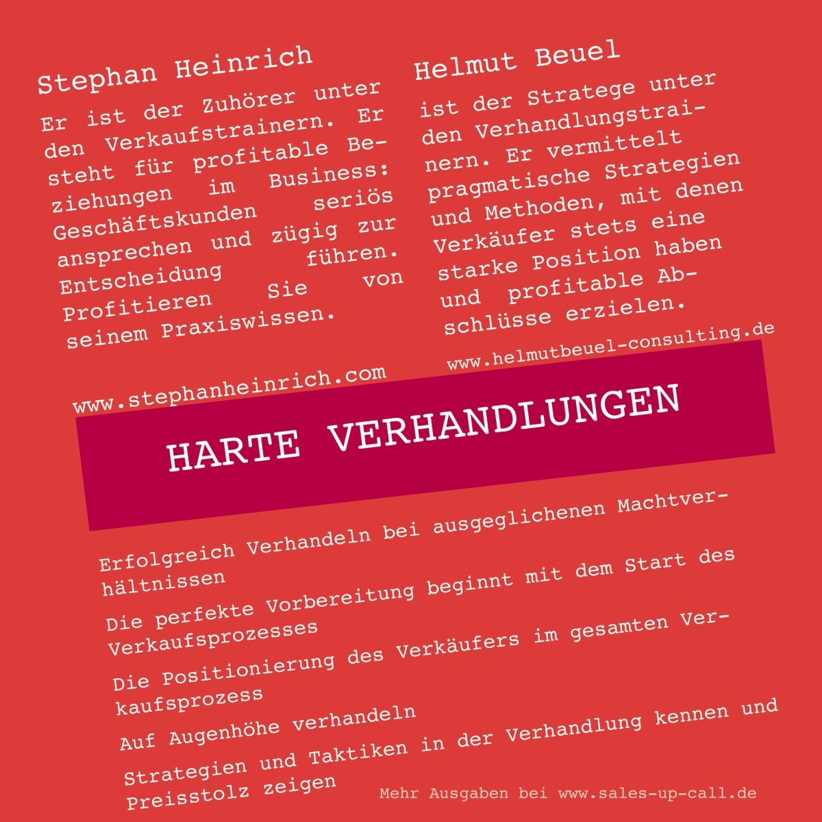 Harte Verhandlungen - Sales-up-Call - Stephan Heinrich