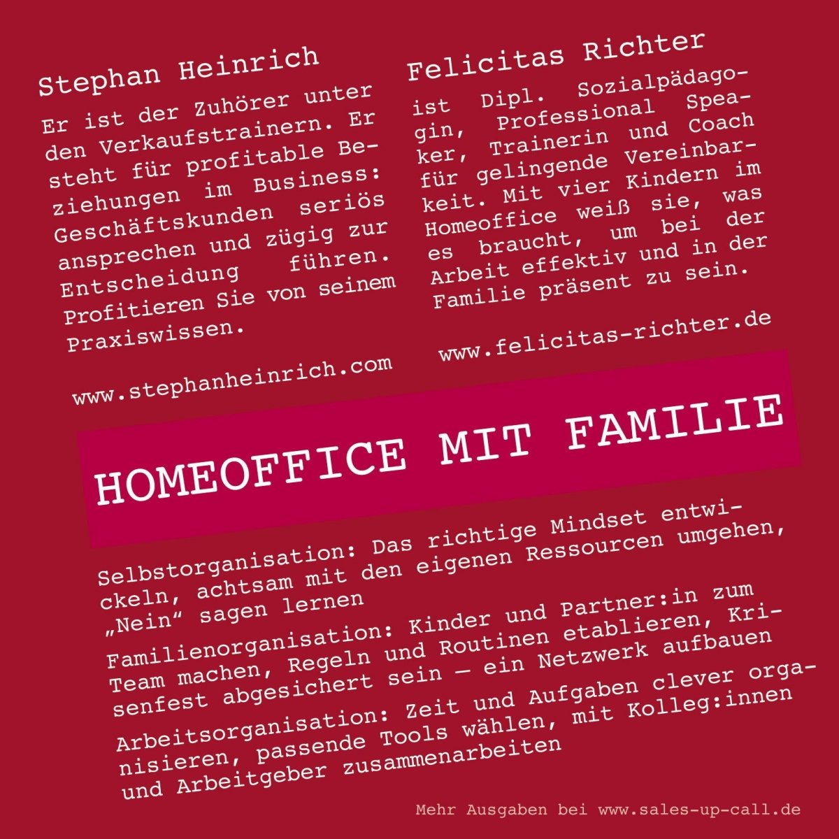 HomeOffice mit Familie - Sales-up-Call - Stephan Heinrich