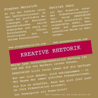 Kreative Rhetorik - Sales-up-Call - Stephan Heinrich