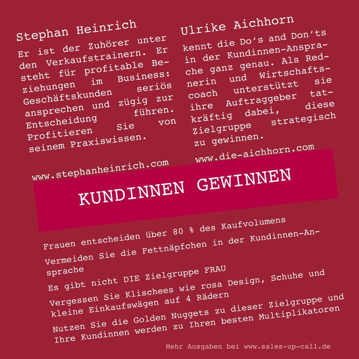 Kundinnen gewinnen - Sales-up-Call - Stephan Heinrich