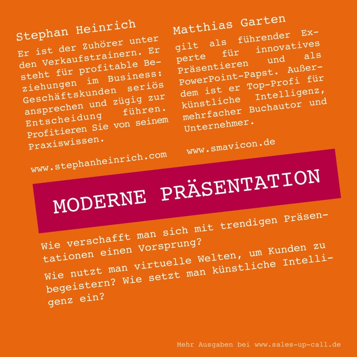 Moderne Präsentation - Sales-up-Call