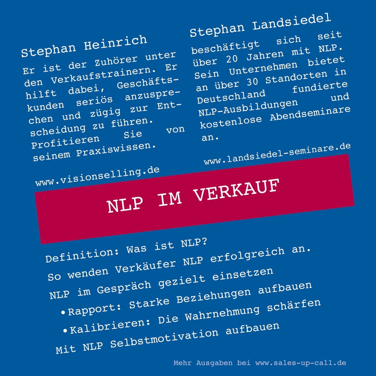 NLP im Verkauf - Sales-up-Call - Stephan Heinrich